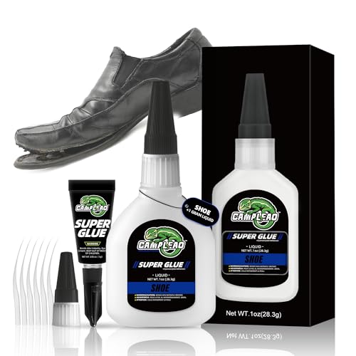 Shoe Super CA Glue 1oz +1g Kit, Flexible Clear Glue for Soles Boot Sneakers, Quick Dry Waterproof Instant Cyanoacrylate Adhesive for Leather, Rubber, Handbags, Fast Bonding - size: 1 Oz., style: Shoe Glue
