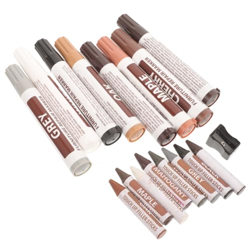 Furniture Touch-Up Marker Pen Set 12 Colors Multi-Function Paint Pens for Wood Scratch Repair Convenient Floor Repair Kit for Tables Desks and Cabinets
