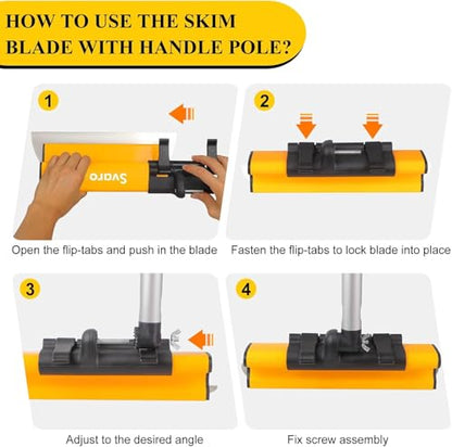 Skimming Blade Set, Drywall Tools with 12"+22"+32" Stainless Steel Blades + Adjustable 35"-62" Aluminum handle, Drywall Smoothing Knockdown Knife on Walls, and Plaster Surfaces
