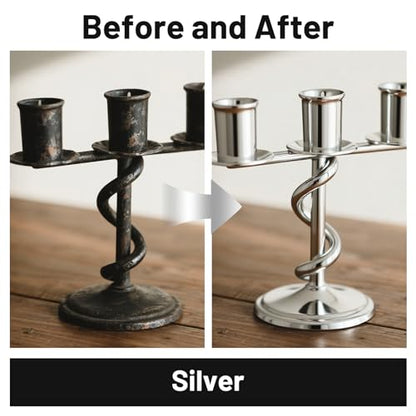 SENVEN Liquid Silver Leaf Paint High Gloss Multi Surface Rich Silver Paint for Metal, Wood, Plastic, Canvas, Appliance, Furniture Scratch Repair & Art Handcrafts 30ml/1.5oz Fast Drying Acrylic Metallic Finish - color: Silver