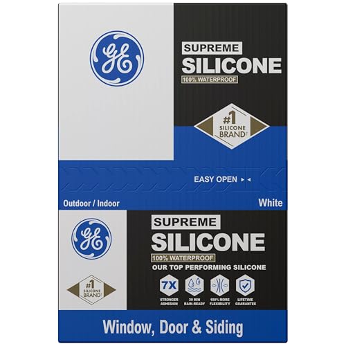 GE All Purpose Silicone Caulk, Clear, 10 fl oz Cartridge, 12 Pack - 100% Waterproof Silicone Sealant, Stronger Adhesion, Freeze & Sun Proof - color: Clear, style: 12 Pack
