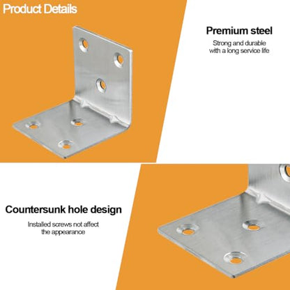 20PCS L Brackets Corner Bracket 1.5"x1.5"x1.5", Heavy Duty Corner Brace for Wood, Right Angle Brackets, 40MM 1.5Inch Wide 90 Degree Bracket for Wooden Frame Furniture Shelves Chairs - size: 1.5"x1.5"(Silver)