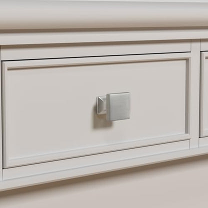 homdiy 10 Pack Cabinet Knobs Brushed Nickel Drawer Knobs - Square Cabinet Knobs for Dresser Drawers Silver MO6785SNB Kitchen Cabinet Knobs - color: Brushed Satin Nickel