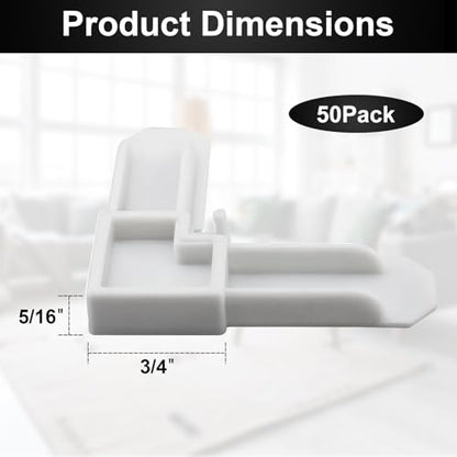 50-Pack 5/16 in. x 3/4 in. White Plastic Screen Frame Corners and 25-Pack Corner Mount Flat Window Spring Screen Tensioners for Window Screen Repair kit