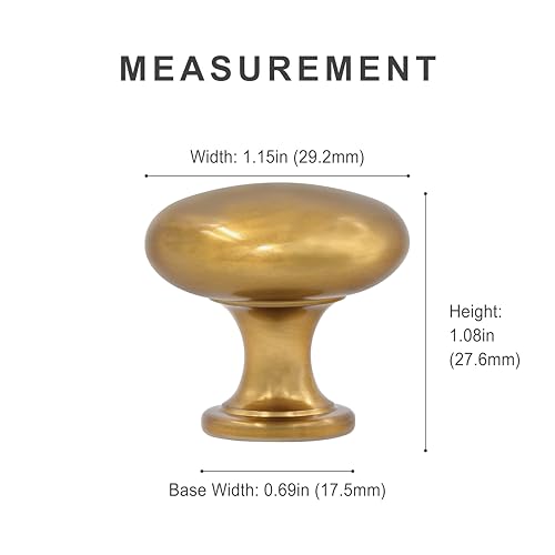 HESTIA HARDWARE 25 Pack | Brushed Gold Cabinet Knobs for Drawers and Dressers | Champagne Brass Round Knobs (Z5.25.L) - color: Gold