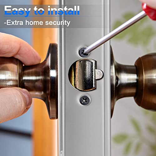 Dunzy 1 Pack 1-3/8 Inch x 9 Inch Door Reinforcement Plate 2-1/8" Thick Stainless Steel Lock and Door Reinforcer Security to Repair Home Wood Metal Knob/Lock/Latch/Deadbolt, Silver