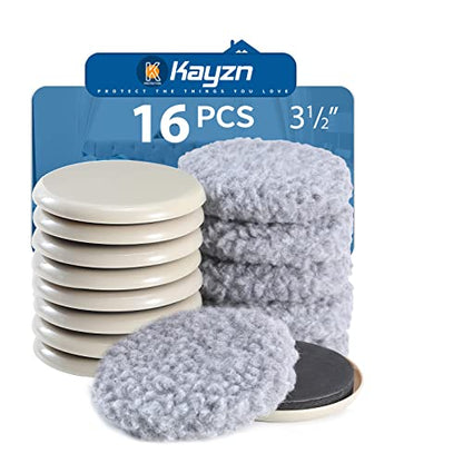 Furniture Sliders, Multi-Surface 2-in-1 Reusable Sliders for Carpet & Hardwood Floors, 8 Pack 3 1/2" Moving Pads and 8 Hardwood Socks, Protect Floors and Easy to Move Your Furniture - size: 8+8 Pack 3.5inch (Grey)
