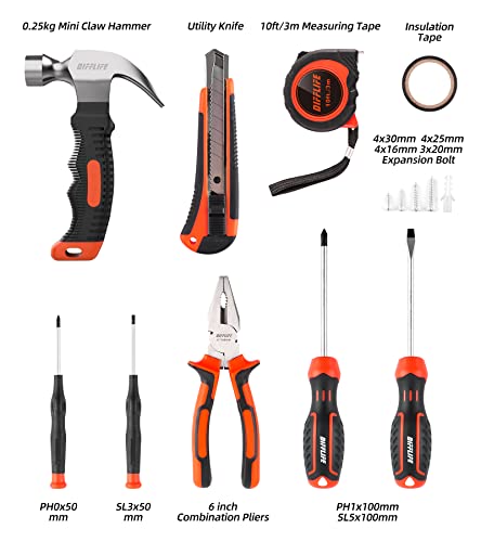 Tool Sets Household Tool Kit, 14-Piece General Home/Auto Repair Tool Set with Hammer, Pliers, Screwdriver Set and Toolbox Storage Case - Perfect for Homeowner, Diyer, Handyman (14-Piece)… - style: 14 Piece