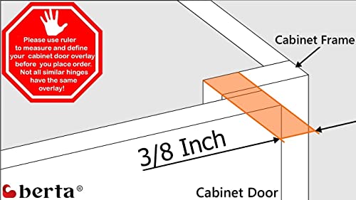 Berta 2-Pack, 3/8 inch Overlay Soft Closing Face Frame Cabinet Hinges, 105 Degree 6-Ways 3-Cam Adjustment Concealed Kitchen Cabinet Door Hinges with Screws (3/8 inch, 2 Pieces) - size: 3/8 In. Overlay | 2 Pieces
