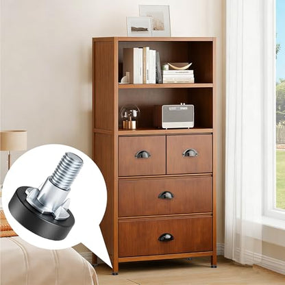 12 Pack 1/4"-20 UNC Furniture Leveling Feet, Adjustable Heavy Duty Leg Levelers for Tables, Chairs, Cabinets & Shelving Units - Screw-in Glides Replacement for Uneven Floors - size: 12x1/4"-with Nuts
