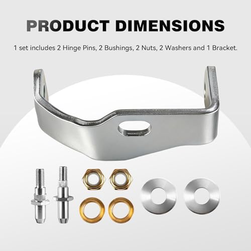 38456 Door Hinge Pin and Bushing Kit Compatible with Chevy Silverado GMC Sierra Yukon Cadillac, Front Left Driver Side, # 6038456 89025539
