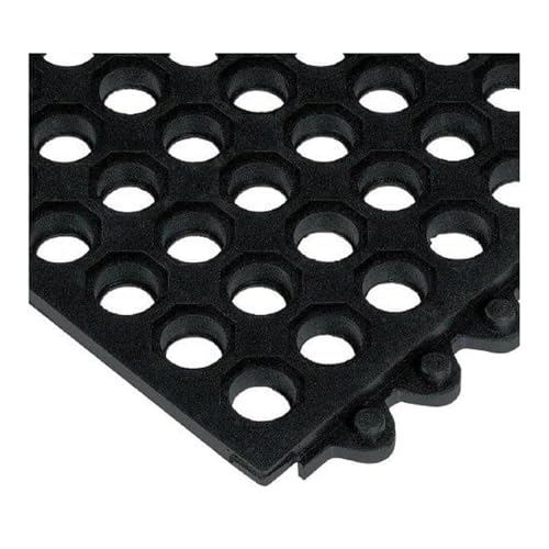 Wearwell 572.58X3X3CFRBK 24/Seven Cutting Fluid Resistant Anti-Fatigue Solid Mat, for Mineral oil-based fluids, 3' x 3' x 5/8" Thickness, Black - color: Black, style: Drainage Mat