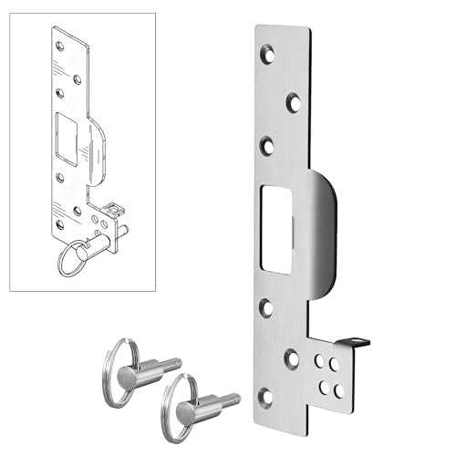 Barricade Door Strike Plate, Integrated Locking Pins Prevent Unauthorized Entry, Night Latch Lock, Forced Entry Resistance, Reinforced Striker (Satin Nickel, 1 Pack) - color: Satin Nickel