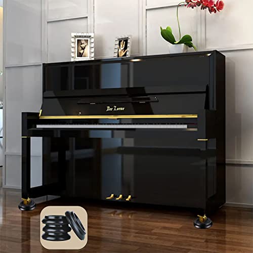 Upright Piano Caster Cups,Premium Quality Hardwood Piano Caster Pads Furniture Leg Pad Set of 4,with Non-Slip Moisture-Proof& Anti-Noise Felt Pads for Hardwood Floor Protectors ((Hardwood-Black) - color: Hardwood-black