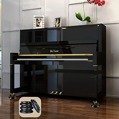 Upright Piano Caster Cups,Premium Quality Hardwood Piano Caster Pads Furniture Leg Pad Set of 4,with Non-Slip Moisture-Proof& Anti-Noise Felt Pads for Hardwood Floor Protectors ((Hardwood-Black) - color: Hardwood-black