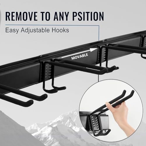 Aking Ace Wall Mount Tool Storage Rack, Garage Organization, Heavy Duty Garage Storage Tool Organizer, Garden Tool Wall Hooks and Hangers, Hold Up to 350lbs Black 2Pack - size: 96inch