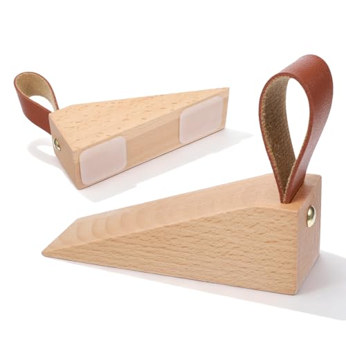 Wooden Door Stops Decorative Wood Door Stopper Hotel Security Doors Stopper Non-Slip Wedge Wooden Doorstop for Bedroom House Office Living Room Hotel Cabin