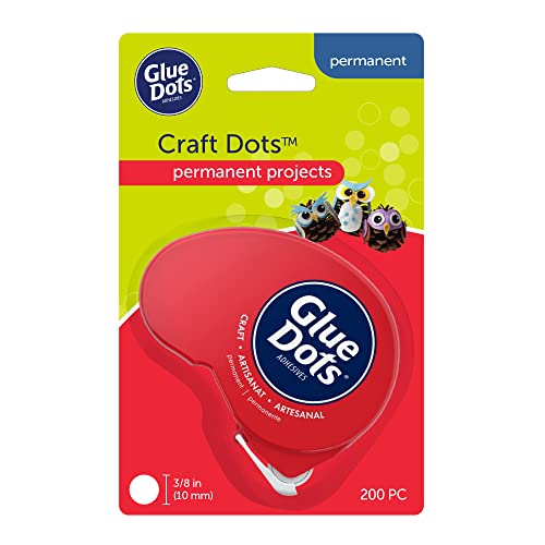Glue Dots, Craft Dots Dot N' Go Dispenser, Double-Sided, 3/8", .38 Inch, 200 Dots, DIY Craft Glue Tape, Sticky Adhesive Glue Points, Liquid Hot Glue Alternative, Clear - style: Craft Dots Dispenser