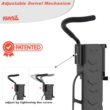 TORACK Wall-mounted Swivel Bike Rack, Garage Vertical Bike Storage Hangers for 5 Bikes Rotating Bike Storage Hooks - style: for 5 bikes
