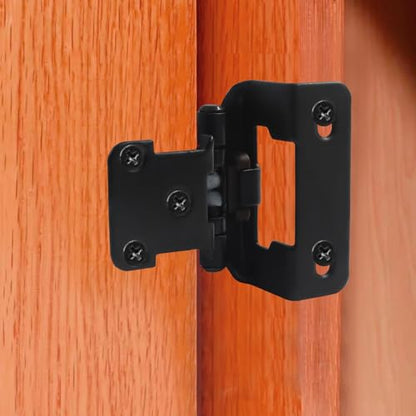 4 Pack (2 Pair) Black 1/2" Overlay Cabinet Hinges, Partial Wrap Self Closing Kitchen Cabinet Hinges Semi Hidden Cupboard Hinges with Screws - color: Black