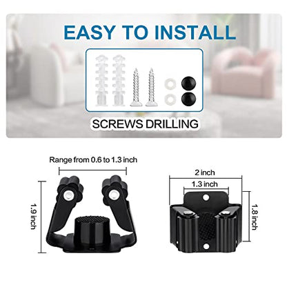JAMEND CLXP 12PCS Broom and Mop Holder, Heavy Duty Garden Tool Organizer Rack Rake and Shovel Handle, Stainless Steel Mop Hanger. Wall Mounted with Screws.Matte Black - color: Matte Black, size: 12