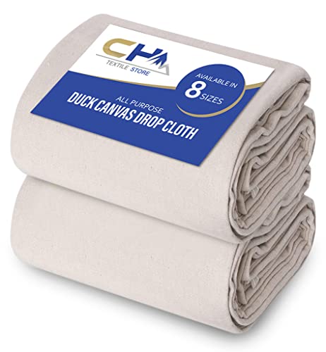 Canvas Painters Drop Cloth (Size 6 x 9 Feet - Pack of 2) - Pure Cotton Paint Drop Cloth for Painting, Curtains, Furniture & Floor Protection - All Purpose Thick Canvas tarp with Double Stitched Edges - size: 6' x 9' - Pack of 2