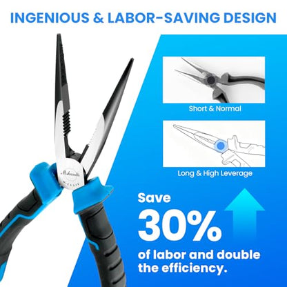 2 Pieces Plier Set, Including 8" Needle Nose Pliers and 7" Diagonal Cutting Pliers, Premium High Carbon Steel Construction for Plumbing, and General Applications Multi-use Tools Set - size: 2 Pcs