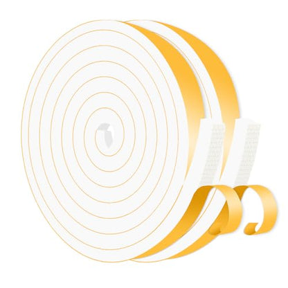 Weather Stripping Door Seal Strip,Window Insulation for Winter,Insulation Tape Roll for Insulating Door Frame, Window, Air Conditioner (White,1/2 in x 1/2 in x 26Ft) - size: 1/2 In x 1/2 In x 26 Ft