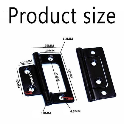 Bi-Fold Door Hardware 8 Pack Non-Mortise Door Hinges Heavy Duty Bifold Butt Cabinet with Mounting Screws Stainless Steel Ball Bearing Black