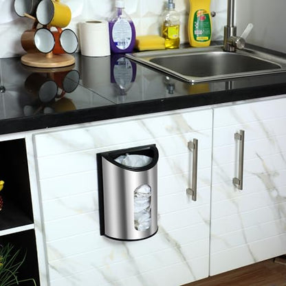 Utopia Kitchen Grocery Plastic Bag Holder and Dispenser Small, Easy Wall Mount Bag Saver, Stainless Steel, Silver - color: Silver, size: Small (Pack of 1)