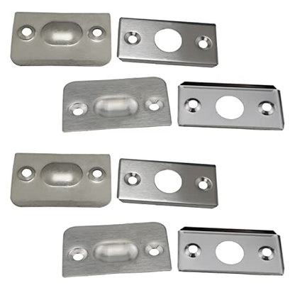 4Sets Small Closet Door Ball Catch Cabinet Stainless Steel Drive in Ball Catch with Strike Plate Drive-in Spring Ball Latches Brushed Stain Finish Hardware