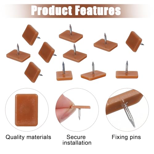 Tack-in Drawer Glides, 30 Pieces Plastic Drawer Slides Guides 17x12 mm Square Nail-On Gliders with Transparent Box for Dresser Repair, Fix Drawers Restore Smooth Sliding Motion for Furniture (Brown)