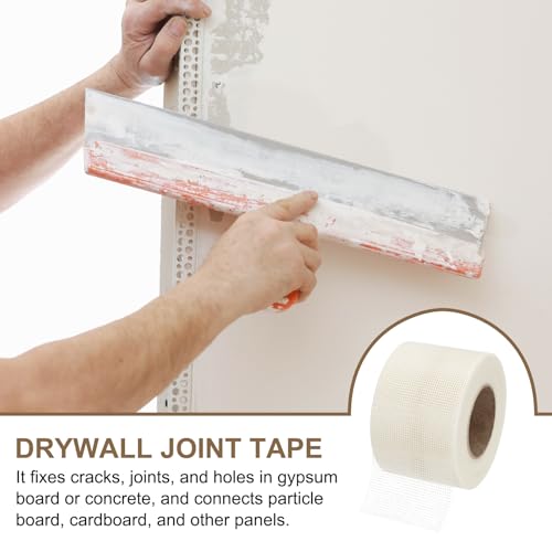 PATIKIL Drywall Repair Mesh Tape, 4 inch x 164 ft Fiberglass Repair Patch Self-Adhesive Dry Wall Joint Tape 10 Mesh Wall Hole Crack and Seam Patch, White - size: 4 Inch X 164 Feet