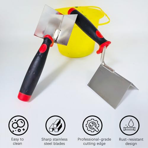 7 Pack Drywall Knife and Corner Tool Set, 6”8”10”12”14” Taping Knives, Outside Corner Trowel & Inside Corner Trowel for Joint Taping, Finishing, Patching - size: Taping Knife Set, 7pcs
