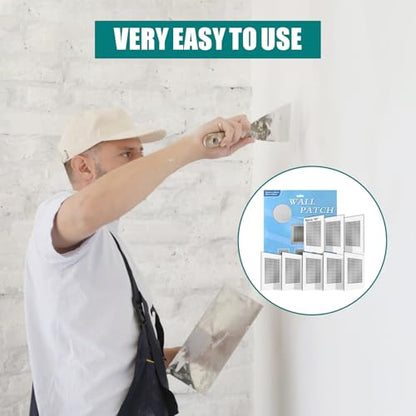 8Pcs 10 Inch Large Drywall Patch, Wall Repair Patches, Self-Adhesive Fiberglass Repair Kit Dry Wall Hole Repair Patch for Aluminum Metal Sheetrock Ceiling (10"x 10") - size: 10 Inch_8Pcs
