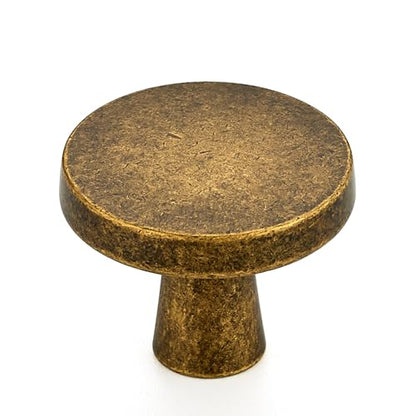 Ravinte 25 Pack Drawer Pulls 1-1/4 Inch Kitchen Cabinet Knobs Solid Round Dresser Drawer Knobs Antique Brass Dresser Knobs Drawer Knobs Simple Cabinet Hardware for Cupboard Drawer Pulls - color: Antique Brass