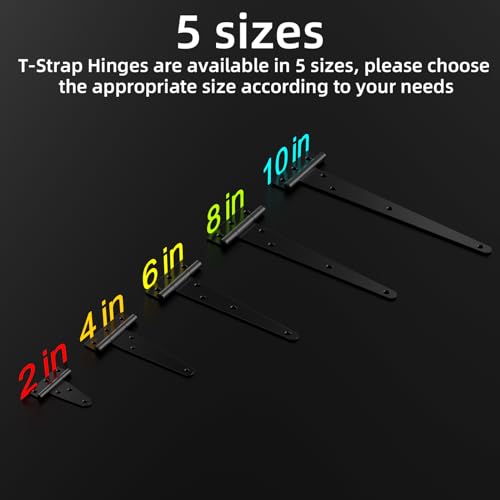 T Strap Hinges, Tee Hinge, T-Gate Hinges, Gate Strap Hinges, Wooden Fences Door, Barn Door, Shed Doors,Cabinet Door,Pet House Door, Barn Door Lock Latches 1PC (5 inch) - size: 5 Inch