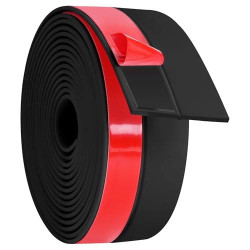 ToLanbbt Weather Stripping Silicone Door Seal Strip 2 in x 10 ft Door Draft Stopper Self Adhesive Tape, Side & Bottom Gaps Insulation Seal for Glass Shower Sliding Window, Black - color: Black, size: 2IN x 10FT