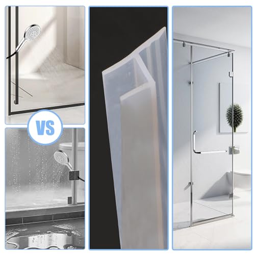 Shower Door Seal Strip (Leak-Proof, 10FT Long, 1/2'' Inch Wide, Silicone), Frameless Glass Door Weather Stripping - size: 12mm