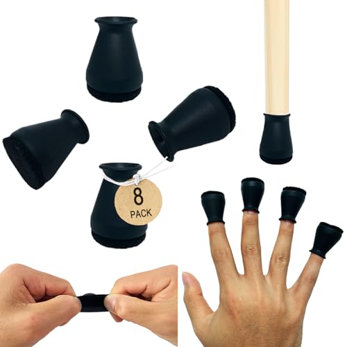 Extra Small Silicone Chair Leg Floor Protectors with Felt, FIT 19/32” to 15/16” Glide Chair Leg Caps Silicon Furniture Leg Feet Cover Bottom Slide Protect Hardwood Floors No Scratches No Noise 8 PCS - color: 8pack-black, size: Extra Small Fit: 19/32"~15/1