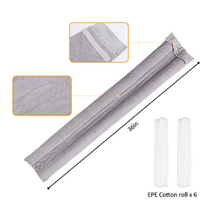 VISEMAN 36 Inch Under Door Stopper-Door Noise Blocker, Double Sided Door Stopper, Machine-Washable - color: Gray