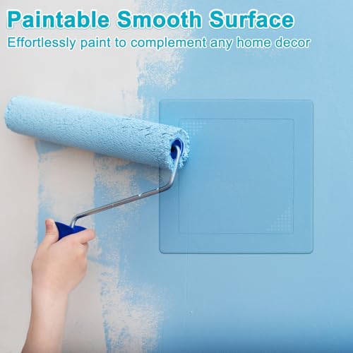 M METERXITY 1-Pack Access Panel for Drywall, 6x6 Inch Plastic Self Adhesive Wall Hole Cover Access Doors for Wiring Cable/Ceiling, Removable Plumbing Wall Panel [White, Vented Square] - color: White