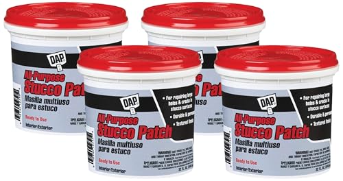 Dap 10504 All-Purpose Ready-to-Use Stucco Patch, 1-Quart (Pack of 4) - size: 1 Quart (Pack of 4)