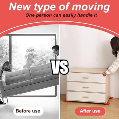 Furniture Lift, Moving Pads, Furniture Mover, Moving Roller, Heavy Duty Furniture Mover Tool Set with 4 Roller Sliders for Refrigerator, Bed, Sofa, Cabinet (Yellow, 1pcs)