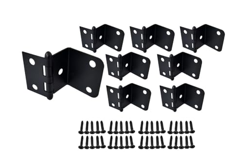 QCAA Durable Steel Chest Hinge for Box, Door & Cabinet, 1-1/2" Width x 1.2 mm Thickness, Matte Black, 8 Pack, Made in Taiwan - color: Matte Black, size: 8 Pack (1-1/2" x 1.2mm)
