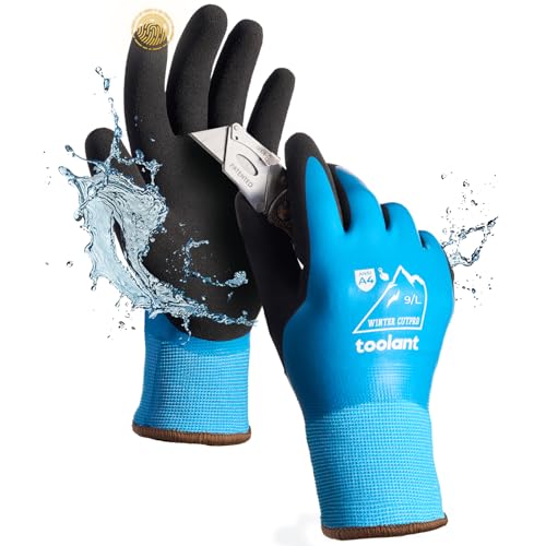 toolant Waterproof Winter Work Gloves for Men and Women, ANSI A4 Cut Resistant Freezer Gloves for Outdoor Cold Weather - size: Small