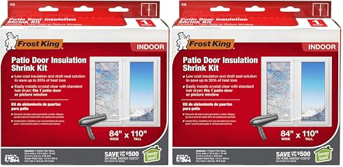 Frost King V76H Shrink Window Kit 84-Inch by 110-Inch, Clear (Pack of 2) - size: 84" x 110" (Pack of 2)