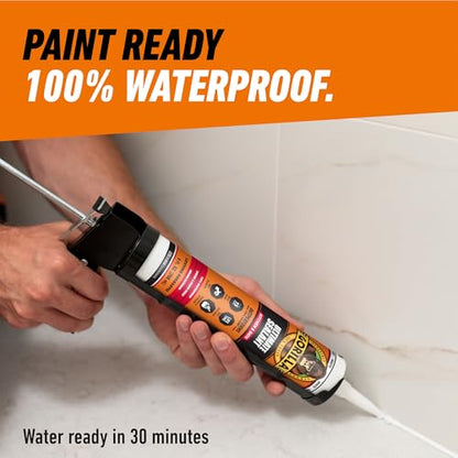 Gorilla Ultimate Sealant Kitchen & Bath Caulk, Paintable & Waterproof, 9 oz Cartridge, White