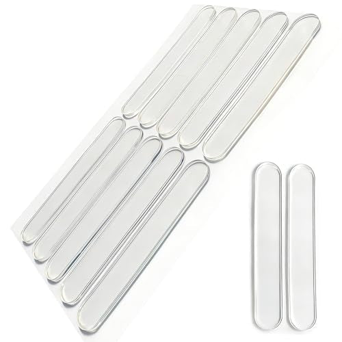 50 PCS Door Silencer Long Strip - Self-Adhesive High Transparent Rubber Cabinet Door Bumper for Slamming Pads, Anti-Collision Quiet Closure for Home, Office & Cabinets