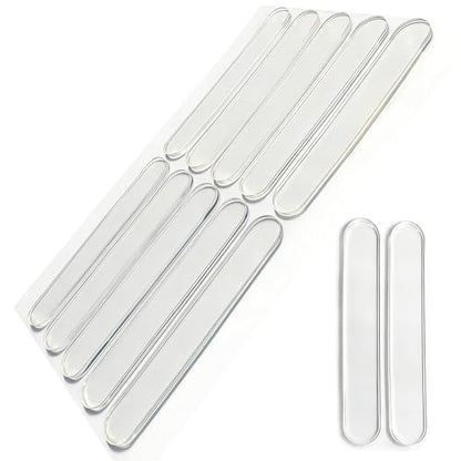 50 PCS Door Silencer Long Strip - Self-Adhesive High Transparent Rubber Cabinet Door Bumper for Slamming Pads, Anti-Collision Quiet Closure for Home, Office & Cabinets